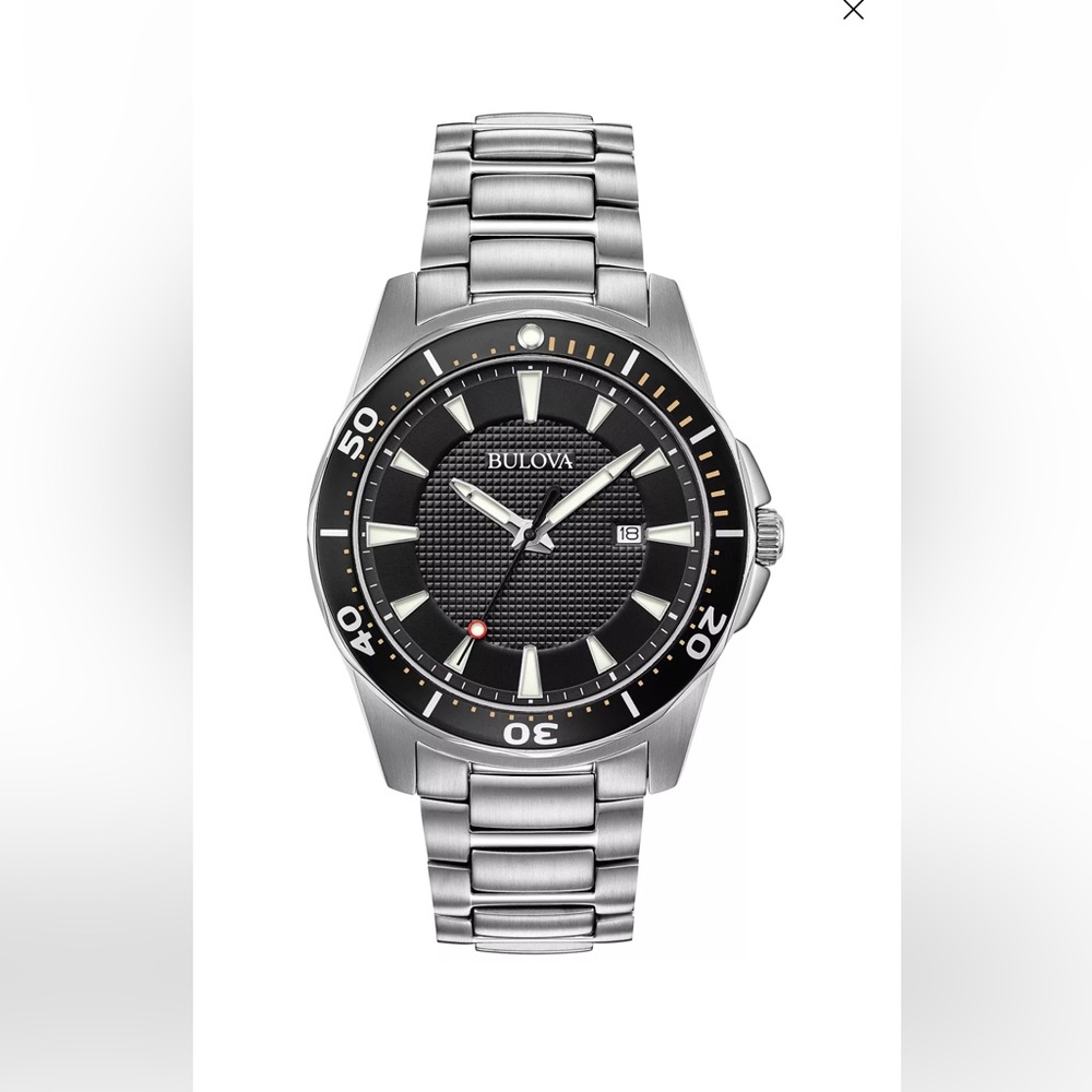 NIB Men's Classic Silver-Tone Stainless Steel Bracelet Watch 44mm
